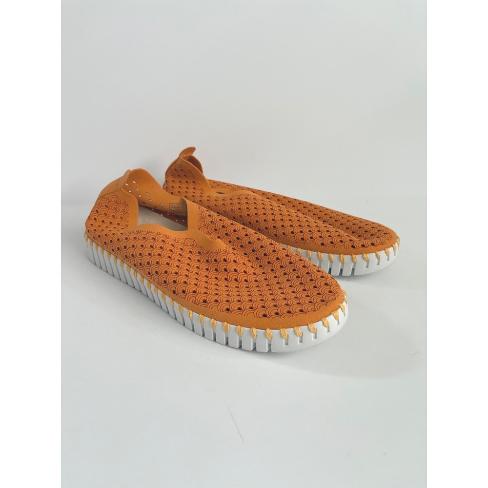 Ilse Jacobsen Tulip Orange Laser Cut Slip‎ On Loafers Womens 37